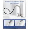 FELIXBATH Bathroom Sink Faucet with Pull Out Sprayer 2 Handles,