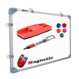 Eduway (Magnetic) 2X3 Feet White Board with (Marker, Duster and Magnets) Ideal Use for Home, Office, Kids with Sliding Hanging Clips, Robust Aluminum Frame and Smooth Melamine Surface (89X59 cms)