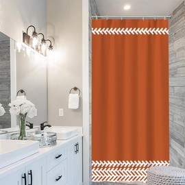 Uiiooazy Shower Curtain Narrow 90 x 180 cm, Shower Curtain Boho Style Terracotta Modern Minimalist Small Shower Curtains Anti Mould Fabric Washable Waterproof Bathroom Curtain with 6 Hooks for