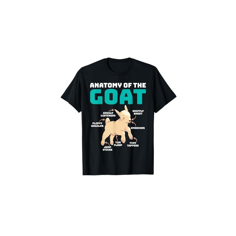 Goat Lovers ANATOMY OF THE GOAT Funny Goat T-Shirt