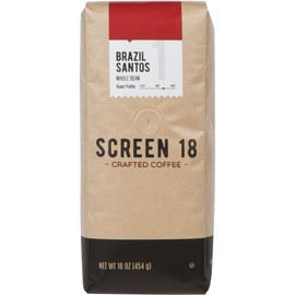 Screen 18 Specialty Grade Premium Brazilian Whole Bean Coffee, Single Origin, Medium Dark Roast, 1 LB
