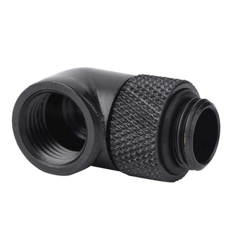 ASHATA Water Cooling Fitting,Tube Fitting 90 Degree Angle Rotary Tube