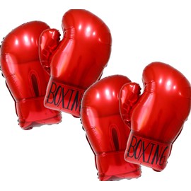 4pcs Red Boxing Gloves Balloons Aluminum Foil Balloons Boy Sports Themed Boxing Basketball Superhero Themed Birthday Baby Shower Graduation Party Supplies