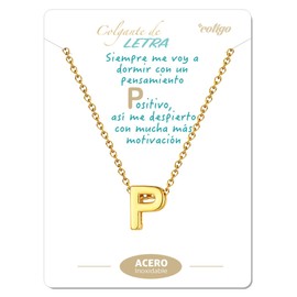 cotigo Initial Necklace Stainless Steel Women's Necklace with Small Letter A-Z Pendant - Jewellery Gift for Mother, Birthday, Girlfriend or Friends, Colour Silver and Golden, Stainless Steel
