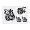 4 x 'Howling Wolf' Temporary Tattoos - Water Resistant, Skin-Safe,