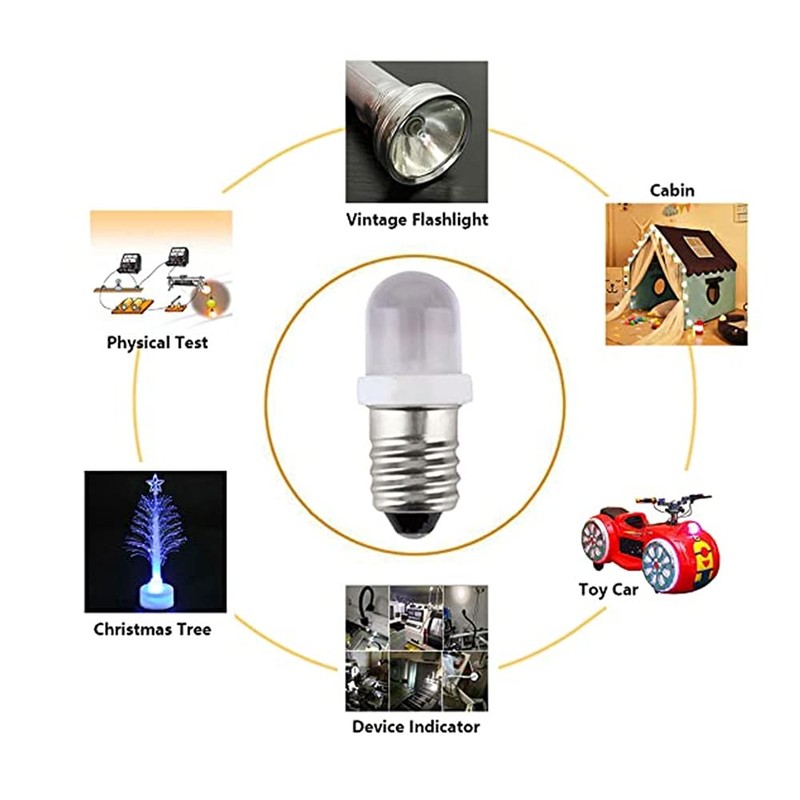 CENGOOD Mini E10 12V Led Indicator Light Bulb Screw Base