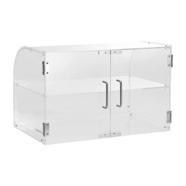 Clear Acrylic Bakery Display Case 2 Tier Removable Shelves Rear Access For Supermarket Countertop UseCraft: Adhesive Type, Number of Layers: 2 Layers