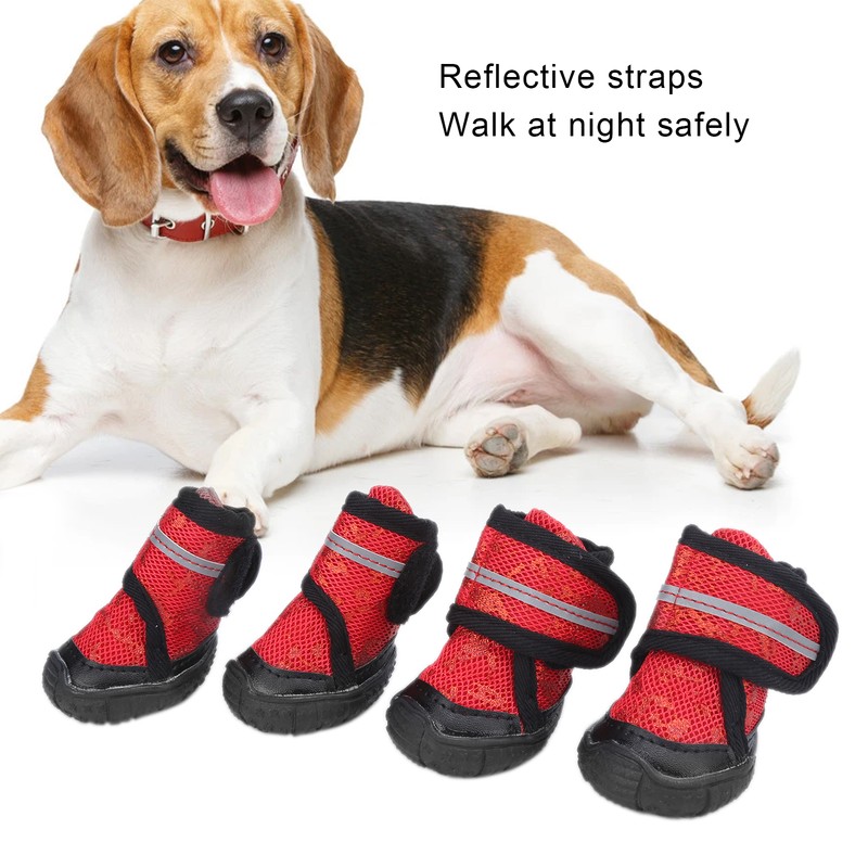 Pet Shoes Adjustable AntiSlip Outdoor Dog Boots for Small Medium