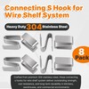 Yudylg 8 Pack Connecting S Hook for Wire Shelf System,Wire