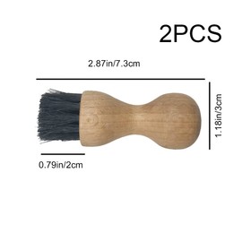 2 Pieces Shoe Polish Applicator Brushes Wooden Handle Bristles Pig Hair Brushes Premium Shoe Brushes for Garments Boots Shoes