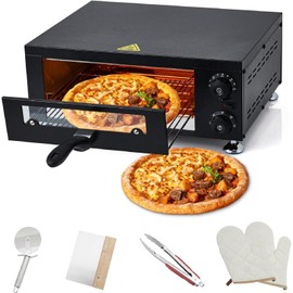 12 in Electric Pizza Oven Commercial Pizza Maker with Observation Window Countertop Pizza Machine 1100 w With Timer, Stainless Steel Pizza Cooker,Indoor Countertop Pizza Oven