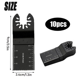 10 Pcs 32mm Multi Tool Blades Oscillating Saw Blades Bi-Metal Tool Blade Professional Wood Metal Cutter for Cutting Wood Plastic Compatible with DeWalt Makita Dremel and More