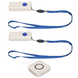 Tonysa Wireless Call System with Call Button for Elderly People, Mini Care Call Receiver, Intelligent Call System with 4 Volume Levels, 38 Music Tracks, 2 Receivers, Nurse Call System