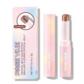 JIAYUTONG Crystal Jelly Glaze Stick - Long Lasting Shimmer Eyeshadow & Eyeliner Pencil, Waterproof & Smudge Proof, Easy to Blend for Natural or Glam Makeup Looks (06#FUCHSIA FUN)