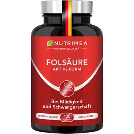 Folic acid, vitamin B9 5-MTHF, pregnancy desire to have children, supports the growth of maternal tissue, reduces fatigue, made in France, 400 μg daily dose, 4 month treatment