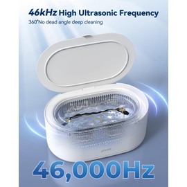 Phniti Ultrasonic Cleaner, Phniti Ultrasonic Jewellery Cleaner Machine 600ML with Timer, 46KHz Sonic Cleaner for Retainer, Mouth Guard, Glasses, Watch, Ring, Diamond, Denture Use