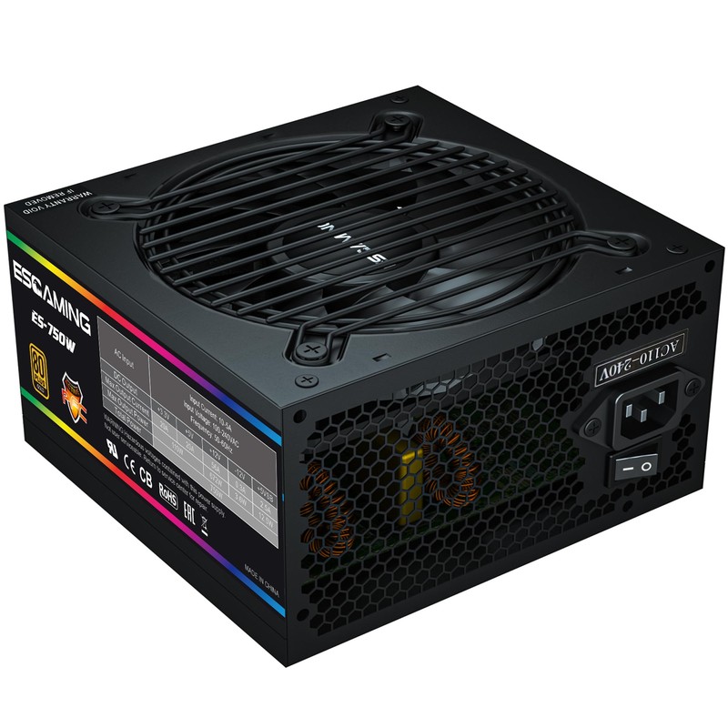 750W Power Supply, 80 Plus Gold Certified Non-Modular PSU with