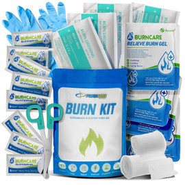 PrimaCare WB-7707 Emergency First Aid Burn Kit – 22-Piece Burn Relief Pack with Burn Gel, Dressings, Gauze, Gloves, Scissors, Bandages – Essential for Home, Office, Camping & Emergency Preparedness