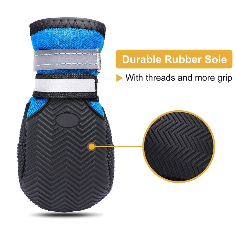 Dimicoo Breathable Dog Boots for Medium Large Dogs,Non-Slip Dog Shoes