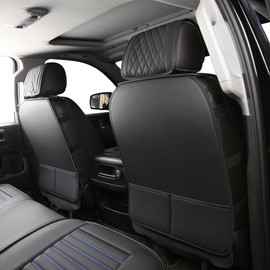 JOJOBAY Chevy Silverado Seat Covers,GMC Sierra Seat Covers,Custom Fit 2007-2024 1500 2500HD 3500HD Crew Double Extended Regular Cab,LT LZT RST Trail Boss(Front Pair,Black Blue)