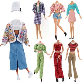 Doll Clothes, Lance Home 5 Sets Fashion Outfits Autumn Dresses Spring clothes Sweater Pants Shoes Socks Bag For 29cm Dolls Accessories Baby Gift (F)
