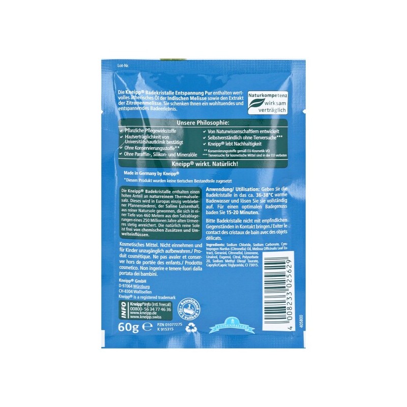 크나이프 크리스탈 바스 솔트 입욕제 퓨어 릴렉스 60g Knipe Crystal