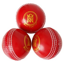 Soft Cricket Balls - Durable Stitched Seam Soft PVC Practice & Training Cricket Balls Standard Size (Red)