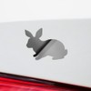 Decal Stickers of Rabbit Silhouette (Metallic Silver) (Set of 2)