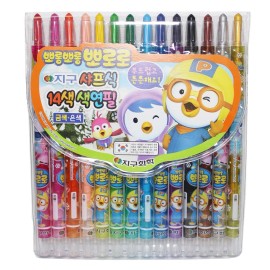 Global Chemical Multicolor Twistable Crayons Non Toxic No Mess 14 Count Pack Made in Korea