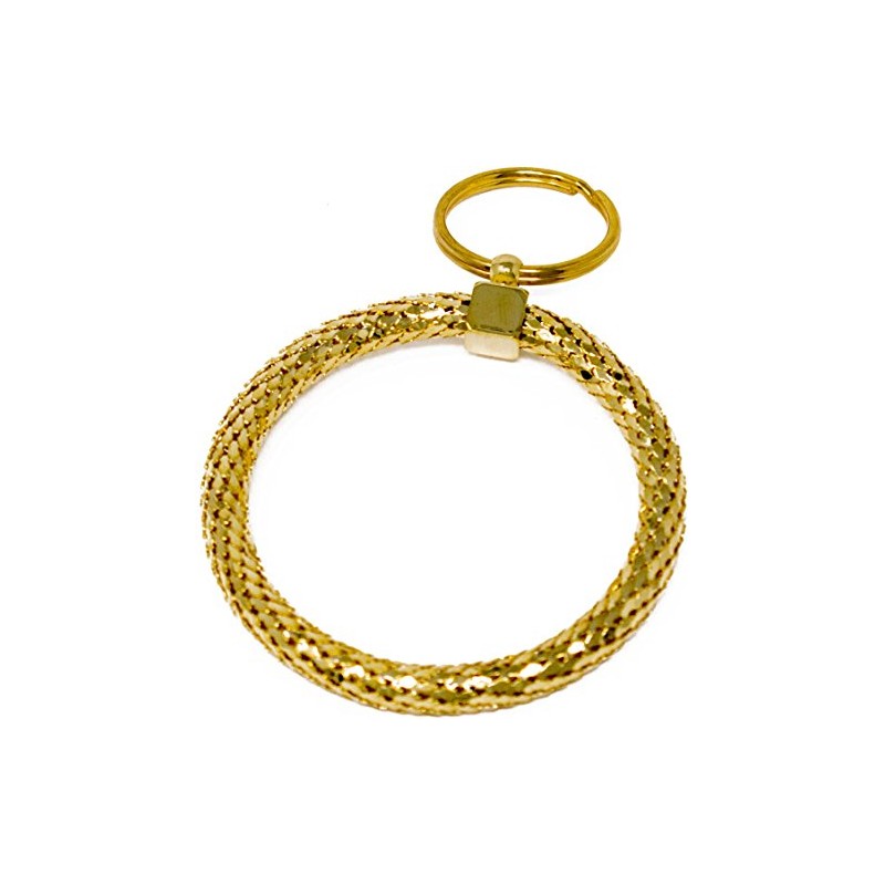 Stephanie Imports Vintage Gold and Silver Metal Mesh Jewelry Keychain