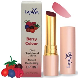 LAPIXO 100% Plant-based Color Lip Tint, Unique Formula, Natural + Moisturizing | 2-in-1 | Non-Toxic, All Food Ingredients, Antioxidant-rich, Natural Matte Sheer, Buildable, 4.4g/0.15oz (Berry color)