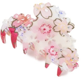 Noren Hair Clip, Hair Claw (182 Cherry Blossoms, Medium/Pink), Banana Clip, Hair Accessories, Hair Closure, For Bundled Hairs, Japanese Style, Japanese Pattern, Japanese Style, For School Entrance Ceremonies, Graduation Ceremonies, Parties, Recitals, Gra