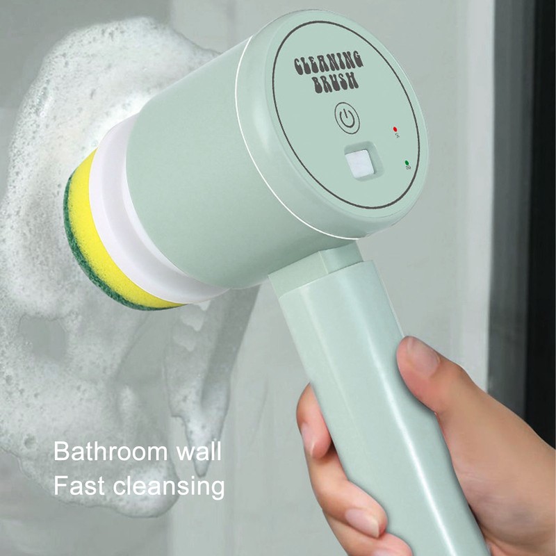Cordless Electric Cleaning Brush Foldable IPX7 Waterproof Handheld Spinning Scrub