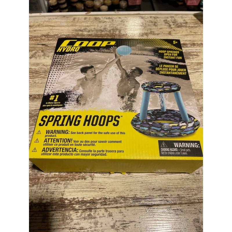 SwimWays Coop Hydro Spring Hoops, Inflatable Basketball Hoop for Swimming