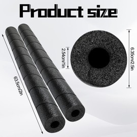 Kathfly 6 Pack 25 Inches Pipe Insulation Foam Tube Pipe Covers Wrap Pool Noodles Garage Pole Padding No Adhesive for Bumper Outdoor Basement Pole Protector(Black)
