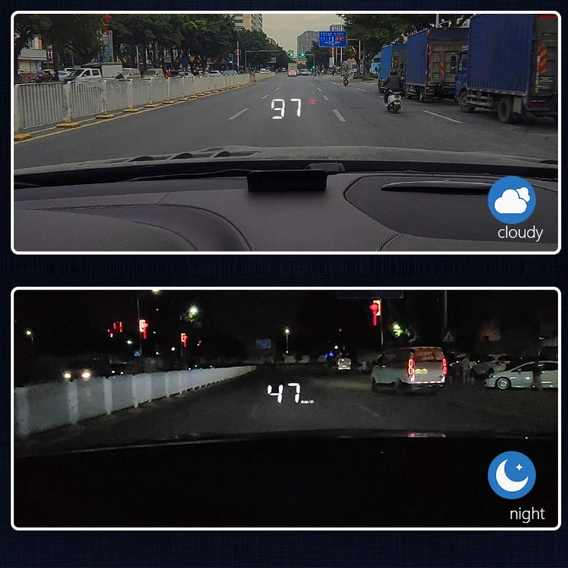 Multifunctional OBD2 HUD Head-Up Display Alarm Reminder, Clear Backlight, High