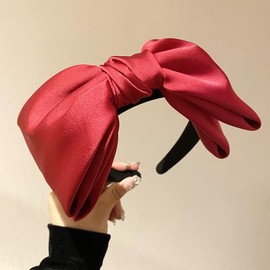 HARGIO Women's Headband Hair Band, Hair Accessory, Ribbon, Mine Type, Mass Production, Korea, Lolita, Girly, Big Ribbon, Orchan (Red, Free)