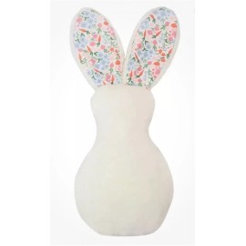 Target Bullseye Easter Bunny Pillow ~ White with Long Floral Ears 2 Pk