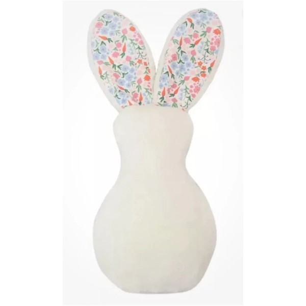 Target Bullseye Easter Bunny Pillow ~ White with Long Floral
