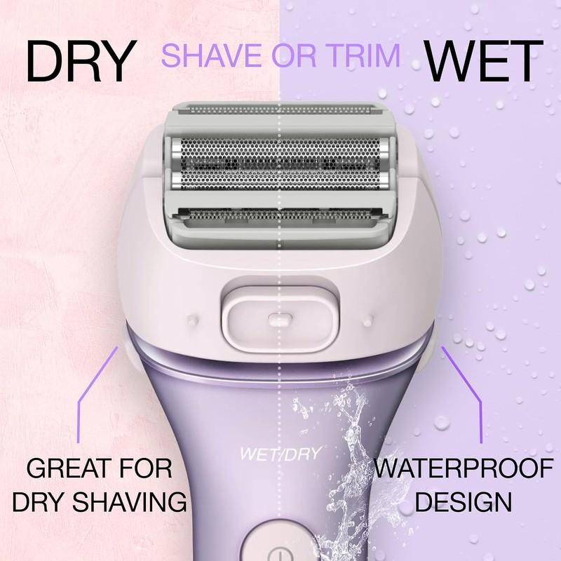 Panasonic Electric Shaver for Women, Cordless 4-Blade Shaver, Bikini Attachment,