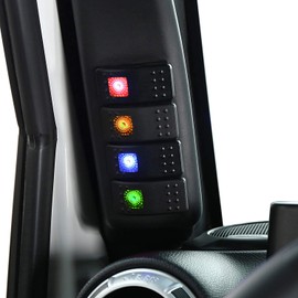 Wrangler Panel de interruptor de luz A-Pilar Switch Pod 4X Interruptores compatibles con Jeep Wrangler JK JKU Unlimited 2011-2018 - Lado izquierdo del conductor