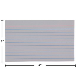 Emraw Heavy Weight Ruled Index Cards 3x5 Inch Card 100 Sheets Perfect for Creating Flash Cards, Making Lists (100 Sheets Per Pack) (Pack of 2)