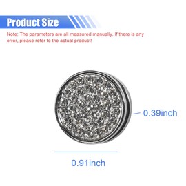 SKERJOVL 4PCS Bling Car Mini Hooks, Multifunctional Crystal Rhinestone Sticky Storage Hook, Circle Shape Dashboard Adhesive Wall Hanging Hook, Auto Decorative Organizer for Key Cable Mask (Silver)