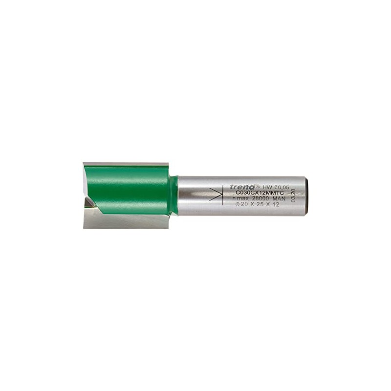 TREND C030CX12MMTC Double Flute Cutter 20mm Diameter x 25mm Cut
