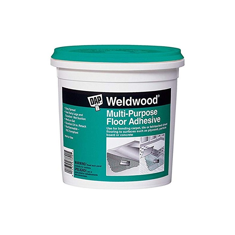 DAP 141 Multi-Purpose Floor Adhesive, 1 Quart, Off-White
