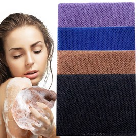 4 PCS African Exfoliating Net, African Net Long Net Bath African Exfoliating Net Sponge Body Back Scrubber for Shower Long Nylon Exfoliating Back Washcloth Towel for Daily Use