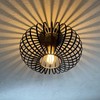 riomasee Industrial Semi-Flush Mount Ceiling Light,Black Metal Cage Ceiling Light