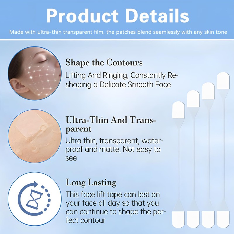 20 Pcs Invisible Face Lift Tapes for Instant Skin Tightening