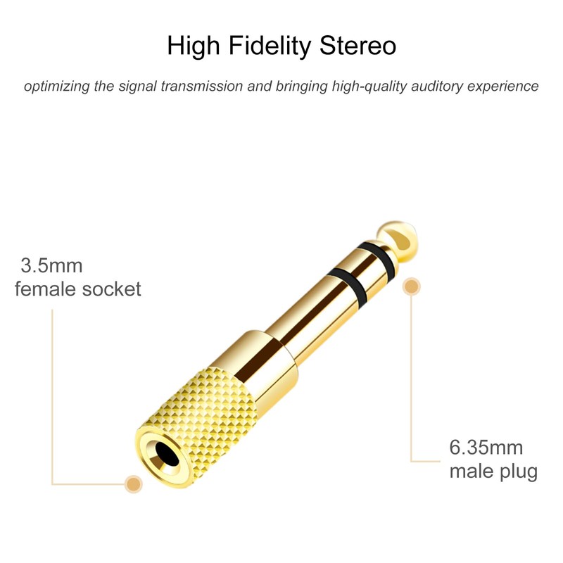 Valefod [Updated Version 5-Pack Stereo Audio Adapter 6.35mm (1/4 inch)