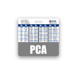 PCA Badge Buddy Horizontal w/Height & Weight Conversion Charts (Standard, Gray)